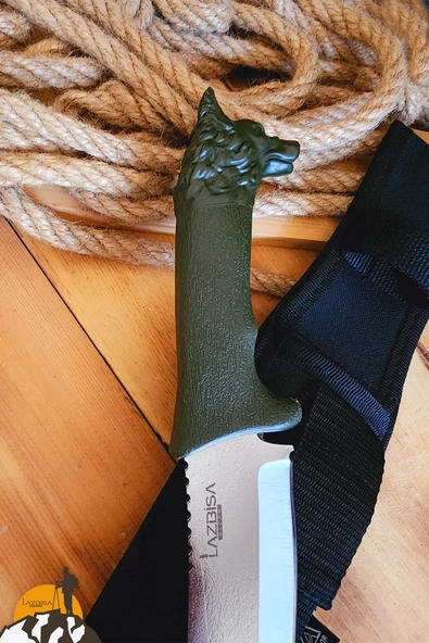 İşlemeli TPE Sap Outdoor Kamp Bıçağı Çakısı Kılıflı Piknik Bıçak Çakı Mutfak Bıçağı ( KMİ-547 ) - 2