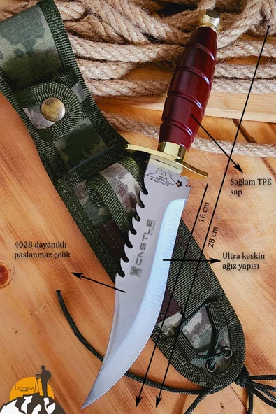 Kamando Outdoor Kamp Bıçağı Çakısı Kılıflı Piknik Bıçak Çakı Mutfak Bıçağı ( KMD-458 ) - 4