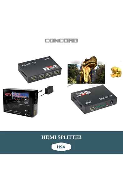 Concord Hs4 Hdmı 4k 4 Port Switch Hdmı Splitter