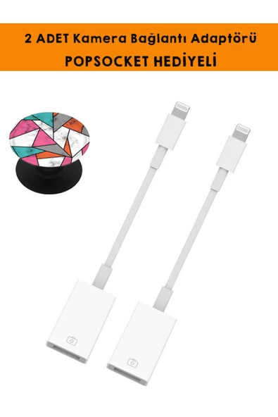 senada JH-0514 Beyaz Kamera Adaptör Lightning To USB Çevirici 100 mA - 200 mA 2 Adet