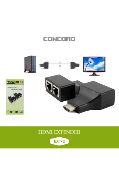 Concord Ext-2 Hdmı To Cat5-cat6 Uzatıcı Adaptör