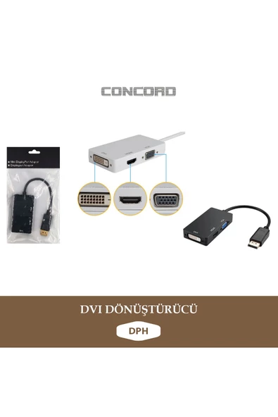 Concord Dph - Dp To Vga/hdmı/dvı Dönüştürücü