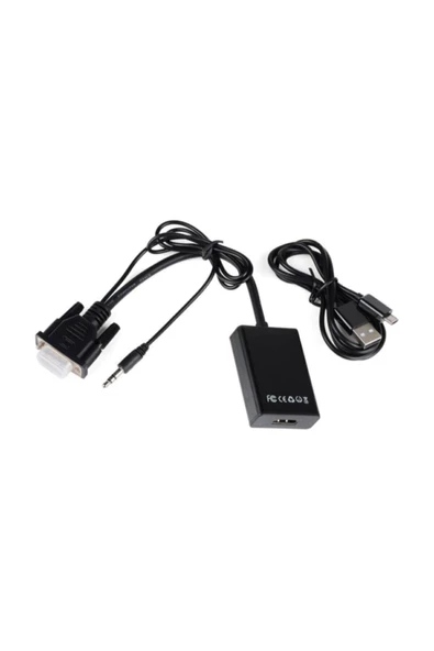 Concord Vga To Hdmı Dönüştürücü (htv) 3.5mm Aux Kablo + Microusb To Usb Kablo