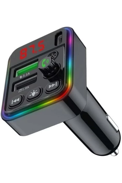 UDMK STORE Udmkx C-617 Bluetooth Görüşme ve Müzik Dinleme Ekranlı Rgb Fm Transmitter Pd Type -C + 3.1A Çi