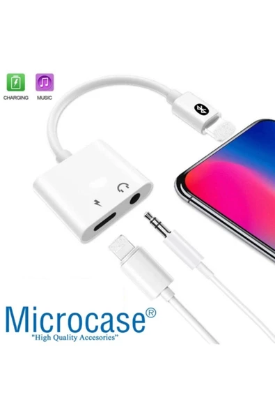 SPRANGE Iphone Lightning 2in1 Şarj Kulaklık Dönüştürücü 3.5mm Jack Mh-030 Kaliteli