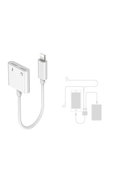 cadde iletişim Lightning To 3.5mm Adapter Kablo, Iphone Uyumlu Ses, Aux Kablo Dönüştücü Adaptör Beyaz