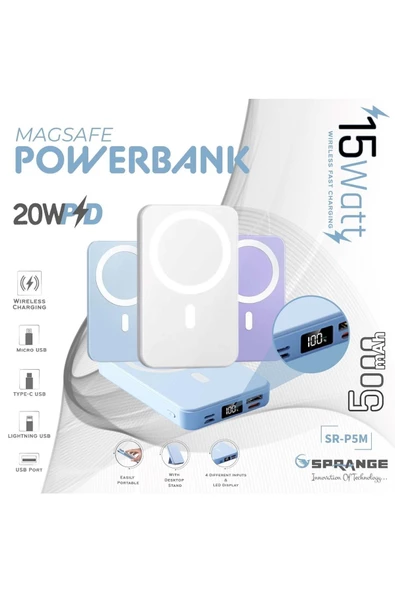 SPRANGE Sr-p5m 5000 Mah Standlı Magsafe Poverbank