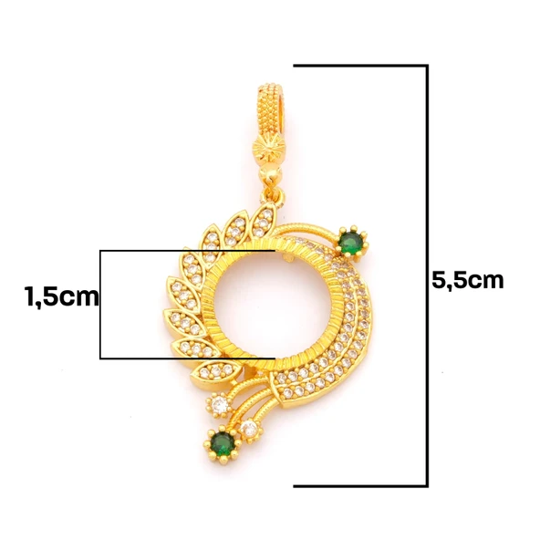 Çeyrek Altın Çerçeveli Kolye Ucu Altın Kaplama-TGR-606 - Resim 2