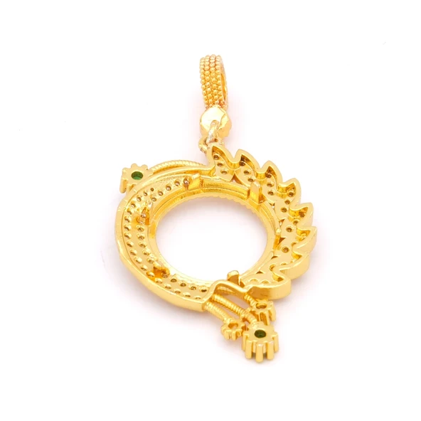 Çeyrek Altın Çerçeveli Kolye Ucu Altın Kaplama-TGR-606 - Resim 5