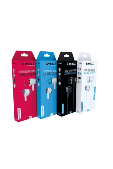 Syrox K17 Stereo Kulakiçi Kulaklık - Kırmızı