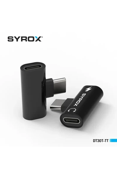 Syrox Dt30t-tt 2'in 1'i Type-c Hem Şarj Hem Ses Kulaklık Çift Giriş Type-c To Type-c Dönüştürücü