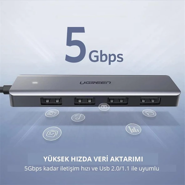 UGREEN 4-PORT USB3.0 HUB WITH USB-C POWER SUPPLY 50985 - 5