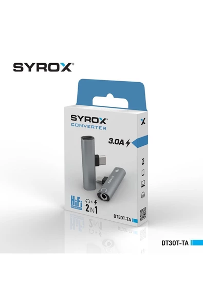 Syrox Dt30t-ta Type-c Giriş, Type C Giriş 3.5mm Jack Çevirici, Dönüştürücü 3.0 Amper