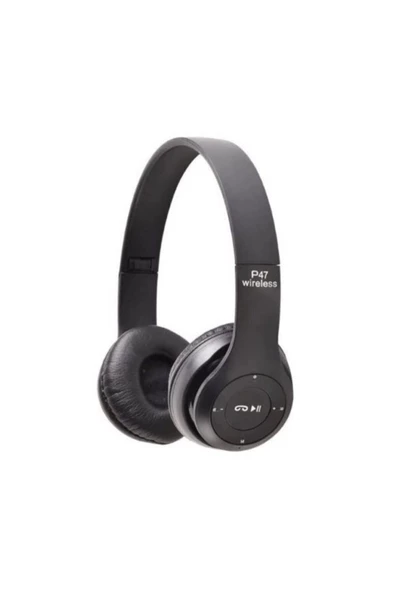 Concord P47 Extra Bass Bluetooth 5.0 Wireless Kablosuz Kulaküstü Fm Radyolu Kulaklık - Siyah