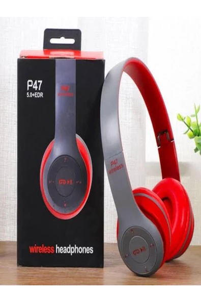 P47 wireless P47 Bluetooth Kulaklik 5.0 Edr Radyolu Aux Sd Kablosuz Wireless Yeni Nesil Mikrofonlu Kulaklik