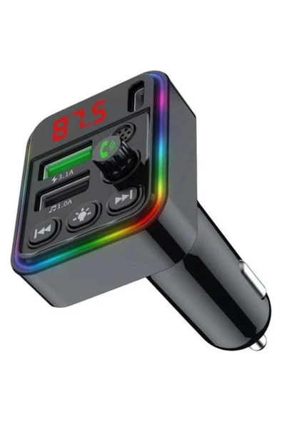 Concord C-617 Bluetooth Görüşme Ve Müzik Dinleme Ekranlı Rgb Fm Transmitter Pd Type -c 3.1a Çift