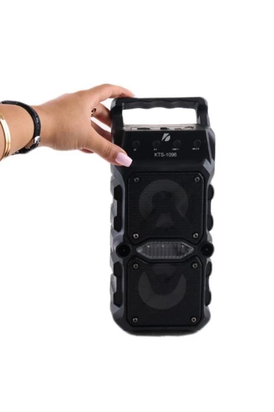 KTS-1096 Kırmızı Bluetooth Parti Hoparlörü 3 Inç × 2 Kablosuz Speaker Radyo-usb-tf Girişli - 3