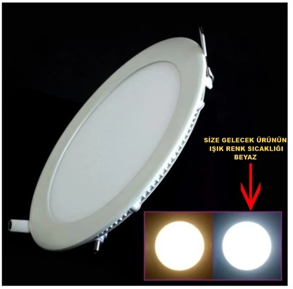 HOROZ Slim-6 6w BEYAZ Yuvarlak Led Panel Spot Beyaz Kasa 6400k Sıva Altı S.A. 220v IP20 - 5