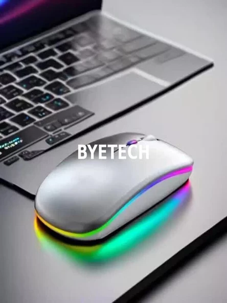 BYETECH Kablosuz Şarjlı,bluetooth, Ultra Slim Led, 2.4 Ghz,2400 Dpı, Sessiz Tık _ Gecikmesiz, Oyuna Uygun