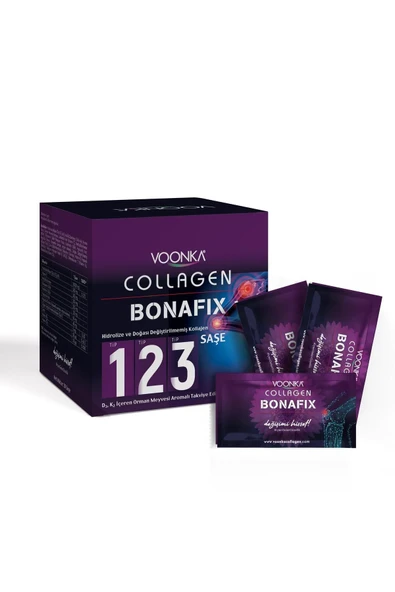 VOONKA Collagen Bonafıx Tip I,II,III Takviye Edici Gıda 30 Saşe Yeni 8683655089891