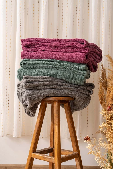 Rivaİstanbul Wellsoft Tek Kişilik Kareli Battaniye - Peluş Tv Battaniyesi 100x170 cm Gri - 5