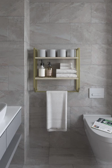 AYMOBSAN Aura Banyo Rafı , Çok Amaçlı Düzenleyici, Raf Ünitesi, 90 cm - 2