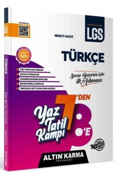 ALTIN KARMA YAYINLARI LGS 8.SINIF 7 DEN 8'E TÜRKÇE KAMP KİTABI