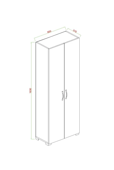 AYMOBSAN 2 Kapaklı Winter Boy Dolabı , Çok Amaçlı Dolap , Kiler Dolabı, Banyo Dolabı, Mutfak Dolabı Antrasit - 3