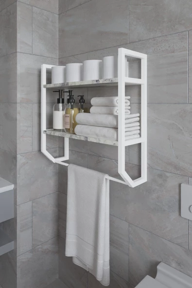 AYMOBSAN Aura Banyo Rafı , Çok Amaçlı Düzenleyici, Raf Ünitesi, 90 cm