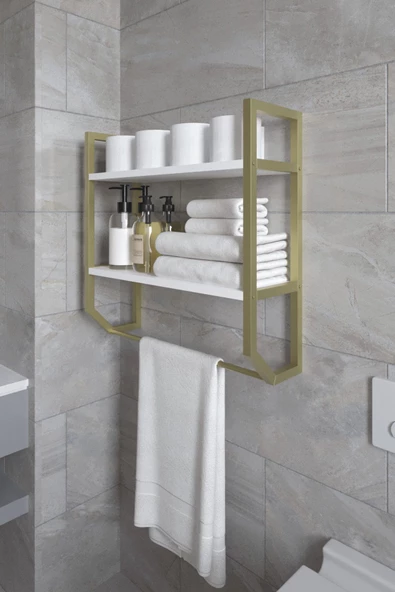 AYMOBSAN Aura Banyo Rafı , Çok Amaçlı Düzenleyici, Raf Ünitesi, 90 cm