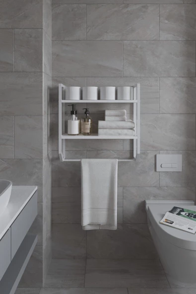 AYMOBSAN Aura Banyo Rafı , Çok Amaçlı Düzenleyici, Raf Ünitesi, 90 cm - 2