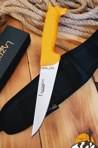 İşlemeli TPE Sap Outdoor Kamp Bıçağı Çakısı Kılıflı Piknik Bıçak Çakı Mutfak Bıçağı ( KMİ-547 )