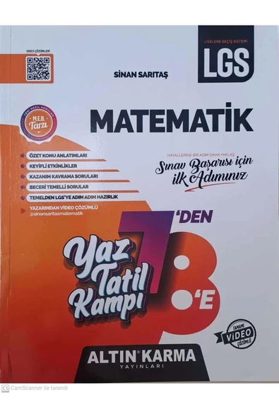 ALTIN KARMA YAYINLARI LGS 8.SINIF 7 DEN 8'E MATEMATİK KAMP KİTABI