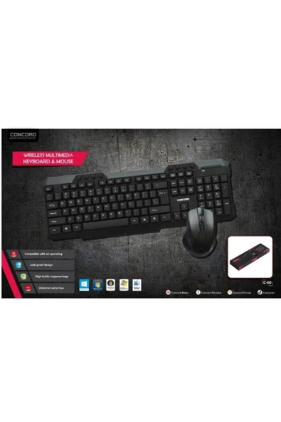 starnewstore ysfx Kablosuz Klavye Mouse Set Concord C-60 Life Sell 721051