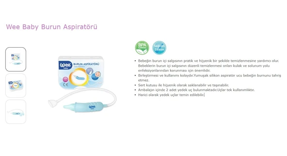 Wee Baby Burun Aspiratörü Nasal (Yeni Saklama Kabı Kutulu) (5 Li Set) (WEE162) - 5