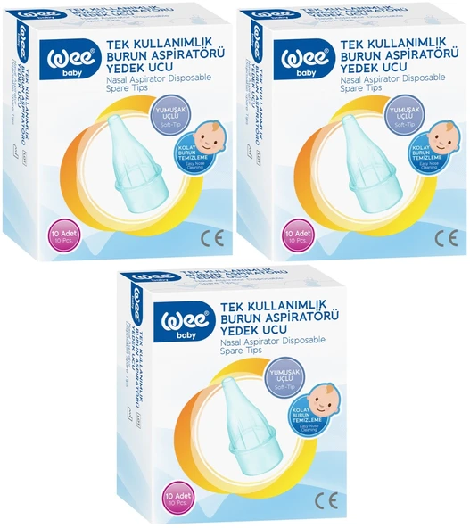Wee Baby Burun Aspiratörü Nasal Yedek Ucu 30 Adet (3Pk*10) (Kod:163) - 1