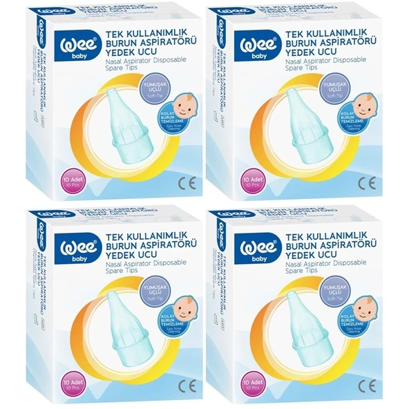 Wee Baby Burun Aspiratörü Nasal Yedek Ucu 40 Adet (4Pk*10) (Kod:163) ürün görseli 1