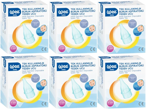 Wee Baby Burun Aspiratörü Nasal Yedek Ucu 60 Adet (6Pk*10) (Kod:163) - 1