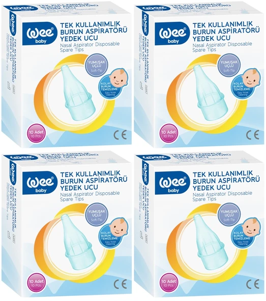 Wee Baby Burun Aspiratörü Nasal Yedek Ucu 40 Adet (4Pk*10) (Kod:163)