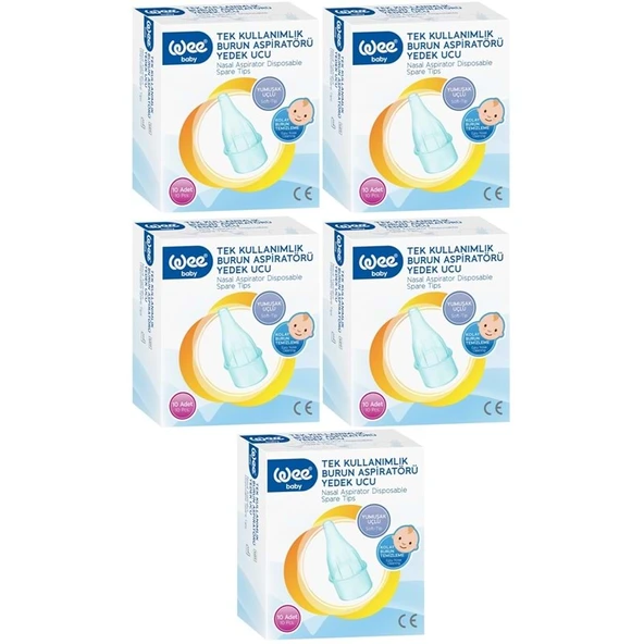 Wee Baby Burun Aspiratörü Nasal Yedek Ucu 50 Adet (5Pk*10) (Kod:163) ürün görseli 1