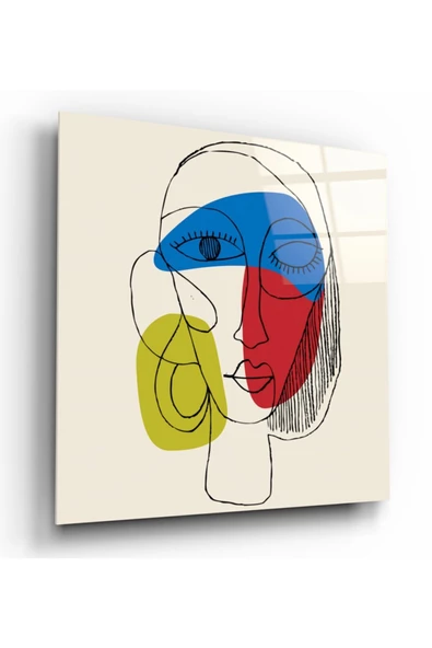 Renkli Portre Dekoratif ve Modern Cam Tablo