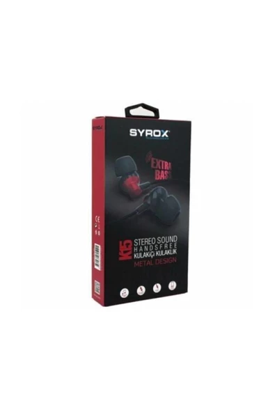 Syrox K15 Metal Extra Bass Mikrofonlu Kulak Içi Kulaklık