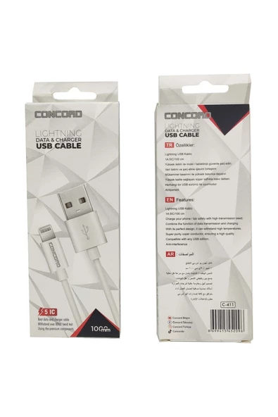 TEKNOTOK Adipa Tk Lightning Data Ve Şarj Usb Kablo Concord C-411