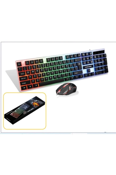 SPRANGE Concord C-56 Kablolu Gaming Işıklı Klavye & Mouse Set