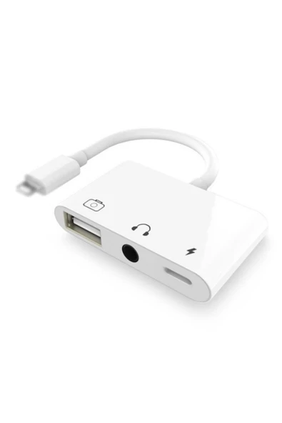 Concord Jh-0513 Lightning To Usb+şarj+3.5mm Aux Dönüştürücü