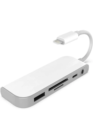 Concord Byl-9109l Lightning To Usb +kart Okuyucu (sd/tf)+ Şarj + 3.5mm Aux Dönüştürücü