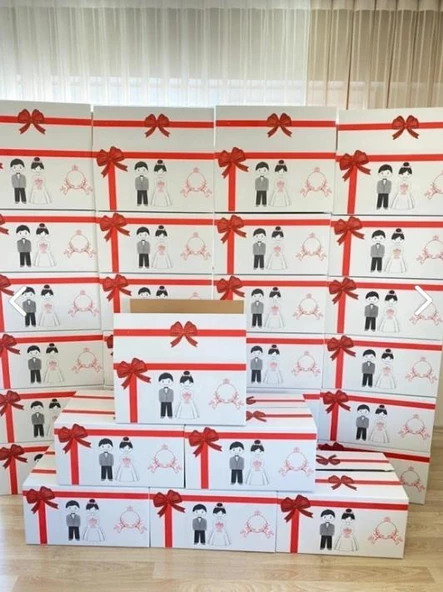 Kolix İsim Etiketli Çeyiz Kolisi Gelin Karton Koli Kutu Ambalaj 57x25x33 cm 5 Adet - Resim 3