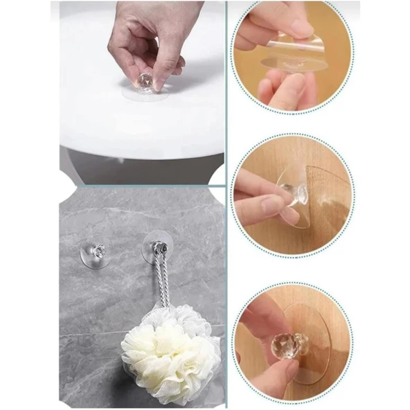 Gen-Of Kristal Tutucu Raf Dolap Duvar Askısı 4 Lü Set GKH - 2