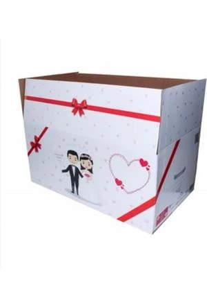 Kolix İsim Etiketli Çeyiz Kolisi Gelin Karton Koli Kutu Ambalaj 57x25x33 cm 5 Adet