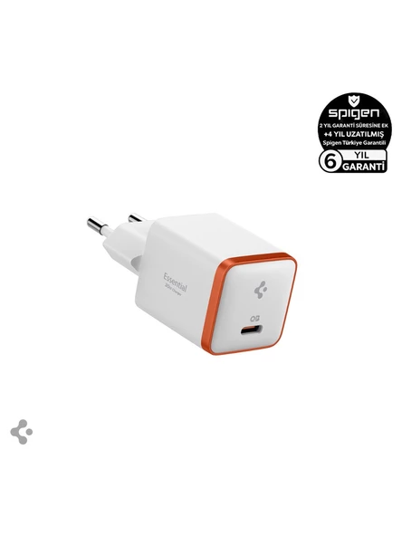 Spigen 30W USB-C Mini Adaptör - PPS / PD 3.0 Destekli Hızlı Şarj Aleti iPhone & Android & iPad & MacBook Type-C EE301 White - ACH08449